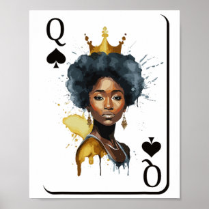 Póster Black Queen Card Black History Month Celeb african