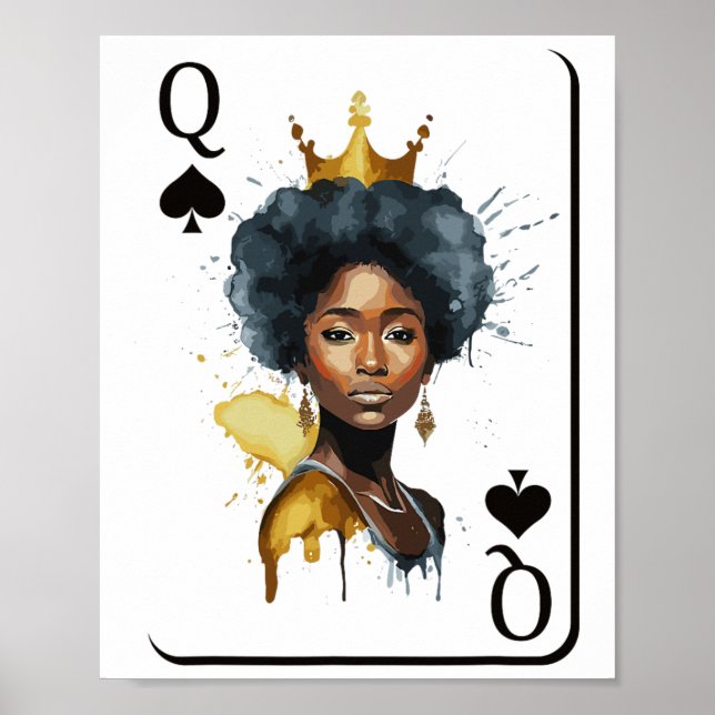 Póster Black Queen Card Black History Month Celeb african (Frente)