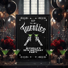 Póster Black RIP de moda para mi Rótulo de cumpleaños núm