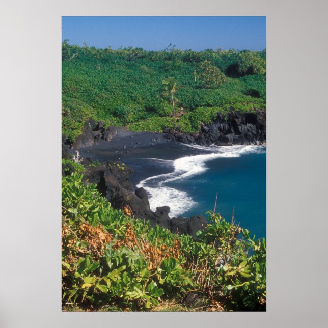 Póster Black Sand Beach Hana Maui Hawaii (Frente)