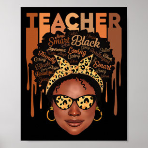 Póster Black Smart Teacher Black History Month Shirt for