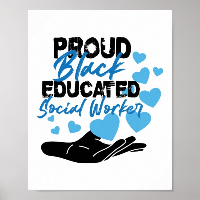 Póster Black Social Worker Gift Mental Health Educated (Frente)