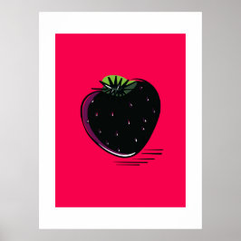 Póster Black Strawberry – Minimal Pop