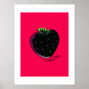 Póster Black Strawberry – Minimal Pop 