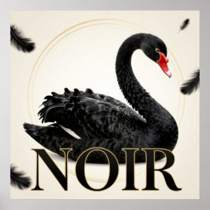 Póster Black Swan Champagne Gold Moda