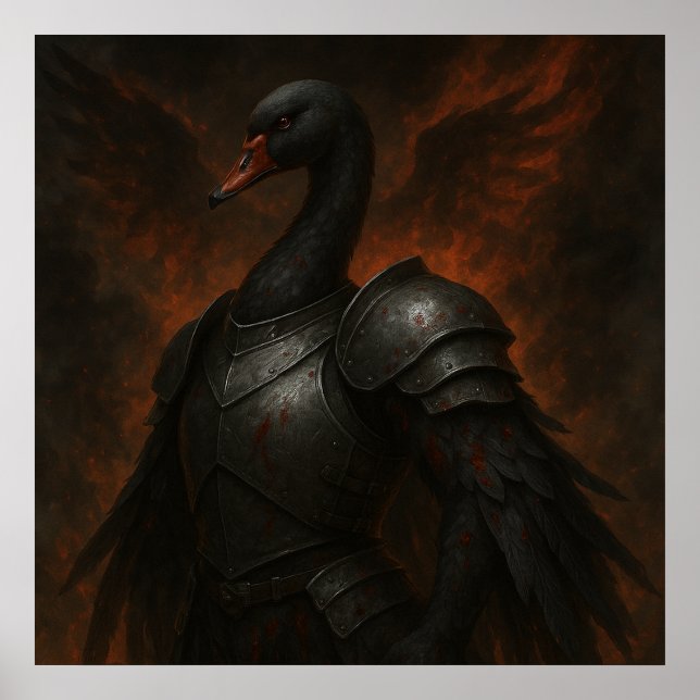 Póster Black Swan Knight – Dark Fantasy Warrior (Frente)