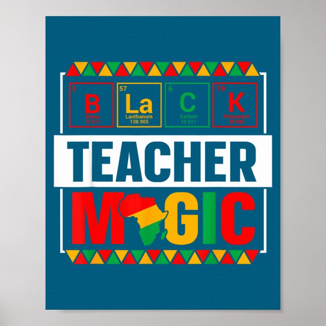 Póster Black Teacher Magic Black History Month Teacher Me (Frente)