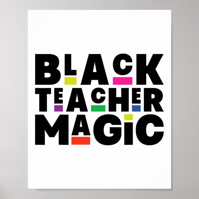 Póster Black Teacher Magic Melanin Black History Month Ed (Frente)