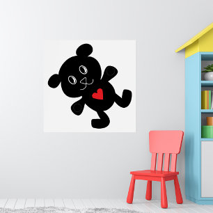 Póster Black Teddy Bear Love