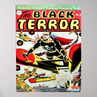 Póster BLACK TERROR Guay Vintage Comic Book Cover Art
