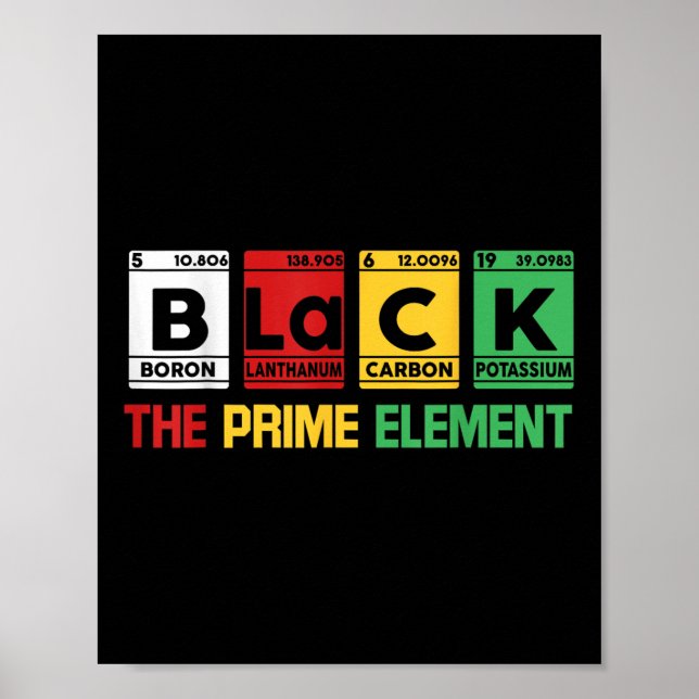 Póster Black The Prime Element Black History Month Africa (Frente)