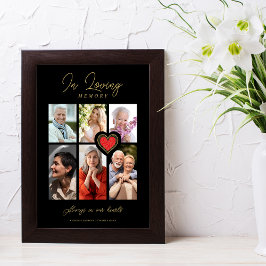 Póster Black Trendy Collage 6 fotos Corazón Rojo moderno