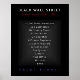 Póster Black Wall Street - Nunca Olvidar