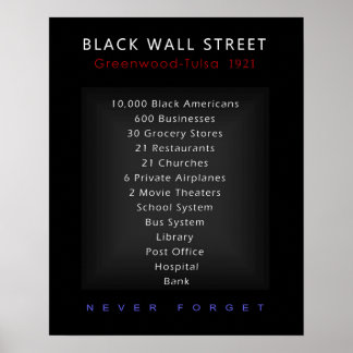 Póster Black Wall Street - Nunca Olvidar