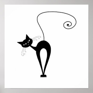 Póster Black Whimsy Kitty 3