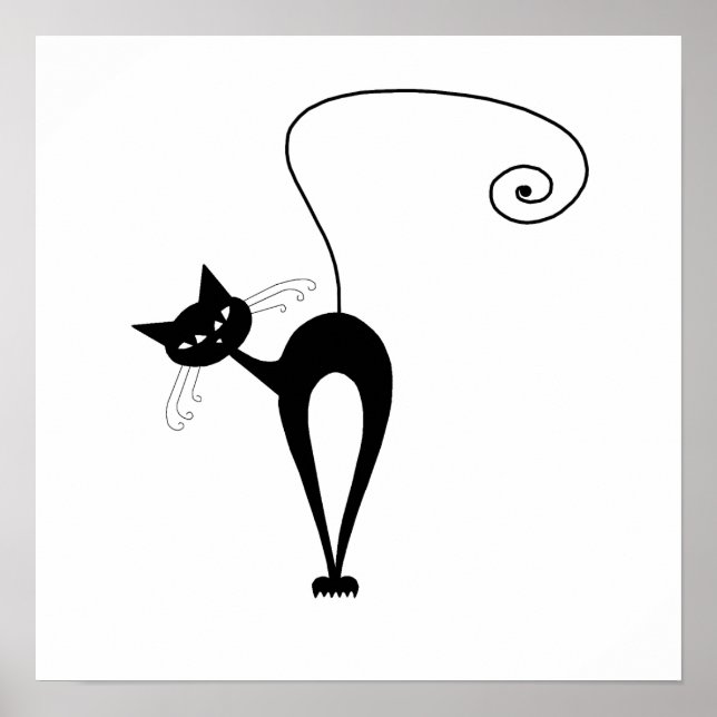 Póster Black Whimsy Kitty 3 (Frente)