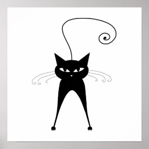 Póster Black Whimsy Kitty 6