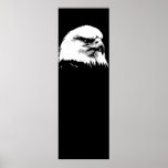 Póster Black White American Bald Eagle Pop Art<br><div class="desc">Freedom & Courage Motivational  Eagles Images - Black & White Face of Bald Egle. Fearless Bald Eagle Eye: Bald American Eagle Pictures - Black & White Fearsome Patriotic Eagle Head</div>