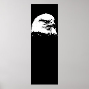Póster Black White American Bald Eagle Pop Art