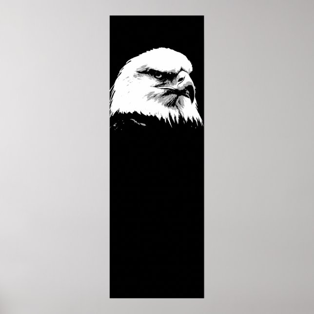 Póster Black White American Bald Eagle Pop Art (Frente)