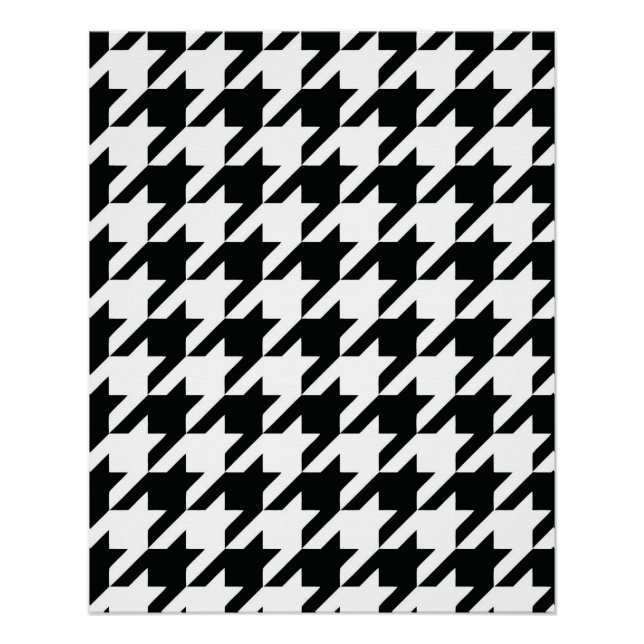 Póster Black White Classic Houndstap Check (Anverso)