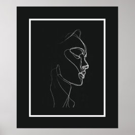 Póster Black & White Line Art Women Line Poster