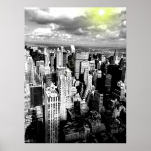 Póster Black & White New York City Skyline Poster