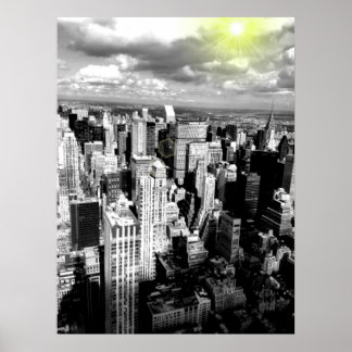 Póster Black & White New York City Skyline Poster