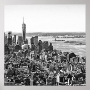 Póster Black White New York Skyline Travel Photograpy