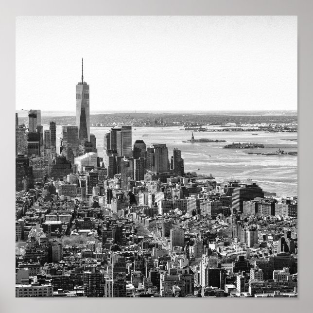 Póster Black White New York Skyline Travel Photograpy (Frente)