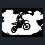 Póster Black White Pop Art Motocross Motoryle Sport<br><div class="desc">Deporte Arte Digitalmente Editado - Impresión Poster Motocross - Arte pop universitario - Imágenes de computadora - La única manera de hacer un gran trabajo es amar lo que haces.</div>