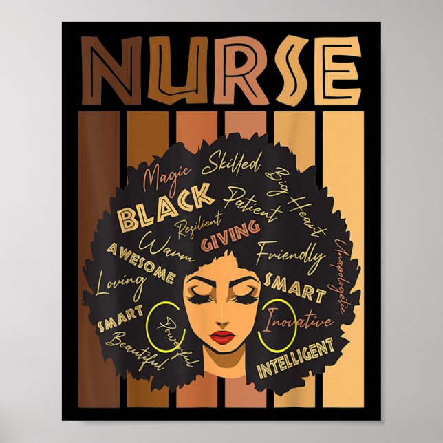 Póster Black Woman Magic Afro Melanin Queen Black History (Frente)