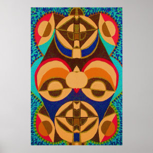 Póster BlackArt in Color -  African Mascot Art