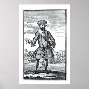 Póster Blackbeard el pirata, 'de una historia general de