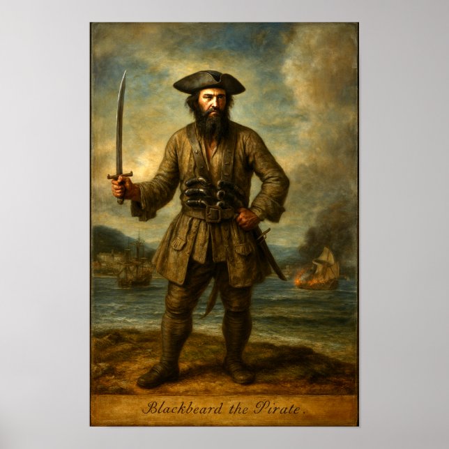 Póster Blackbeard The Pirate (Frente)