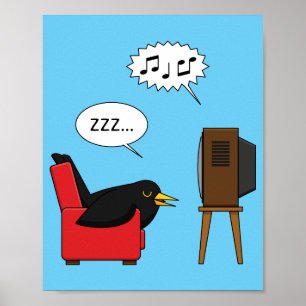 Póster Blackbird durmiendo frente al cómic de la TV