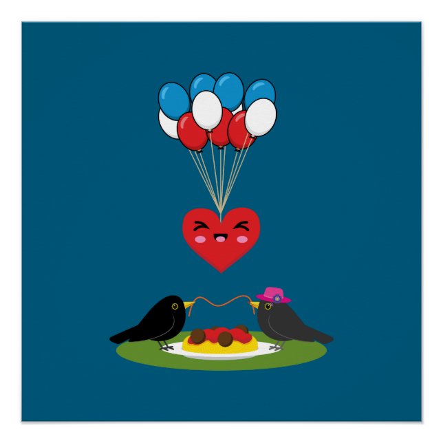 Póster Blackbird's Spaghetti Meatballs Valentine's Date (Anverso)