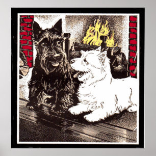 Póster Blackie y Whitie por el fuego