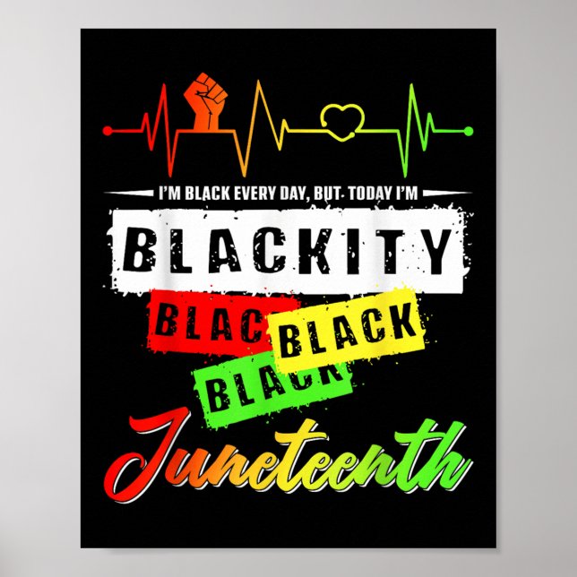 Póster Blackity Black Gracioso Heartbeat Junetdecim Orgul (Frente)