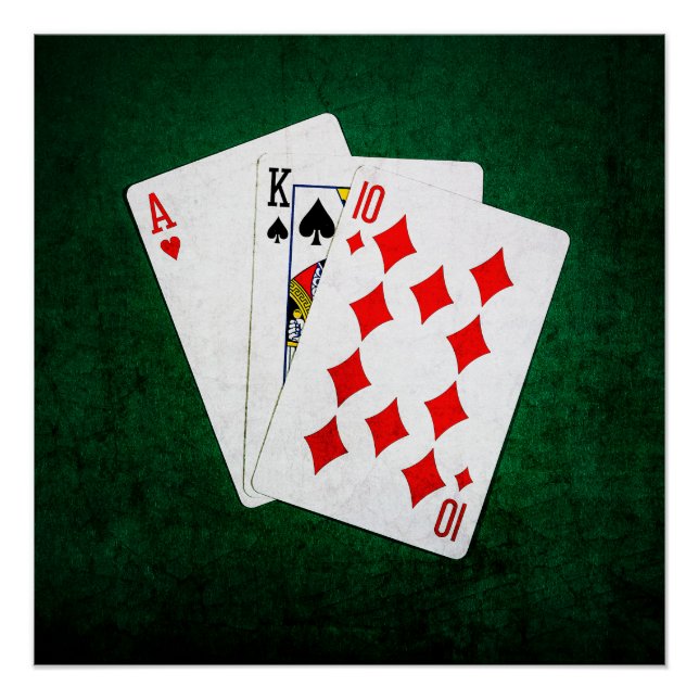 Póster Blackjack 21 punto - As, Rey, Diez (Anverso)