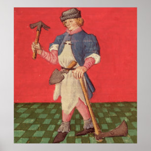 Póster Blacksmith, from 'Le Livre des Echecs Moralises'