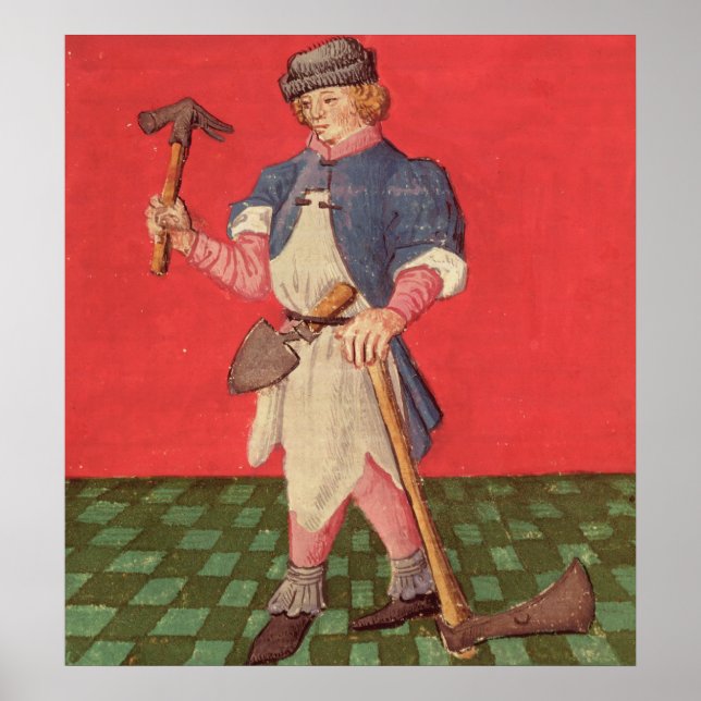 Póster Blacksmith, from 'Le Livre des Echecs Moralises' (Frente)