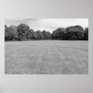 Póster Blackweir Fields, Bute Park, Cardiff. (B&W)