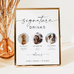 Póster BLAIR Boho Minimalista 3 Mascota fotográfico Bebid<br><div class="desc">Este letrero distintivo incluye dos ranuras para fotos, un tipo de letra manuscrita boho y un diseño minimalista moderno. Cambie fácilmente el tipo de letra y el color de fondo para que coincidan con el evento. Este letrero es perfecto para añadir una foto de la novia y el novio, los...</div>
