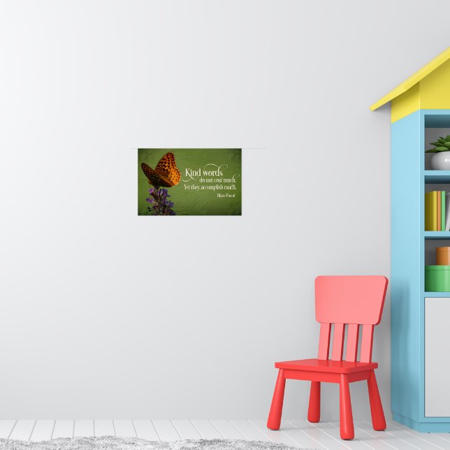 Póster Blaise Pascal Cita Inspiradora "Amables palabras" (Guardería 1)