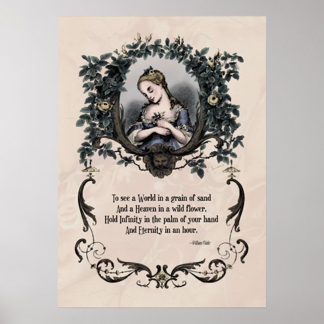 Póster Blake "To See a World" Victoria Poetry Art 20x28 (Frente)