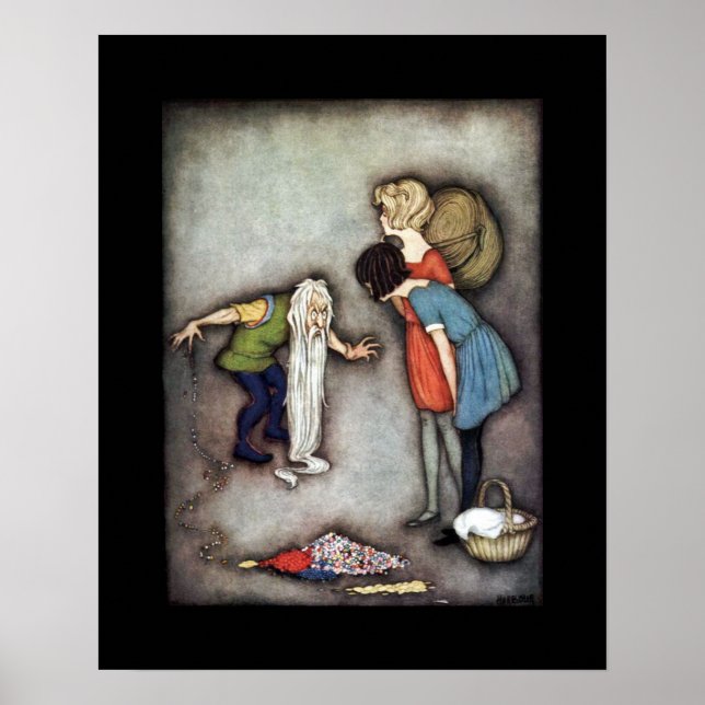 Póster Blanca Nieves y Rosa Roja ~ Cuentos de Hadas ~ Clá (Frente)