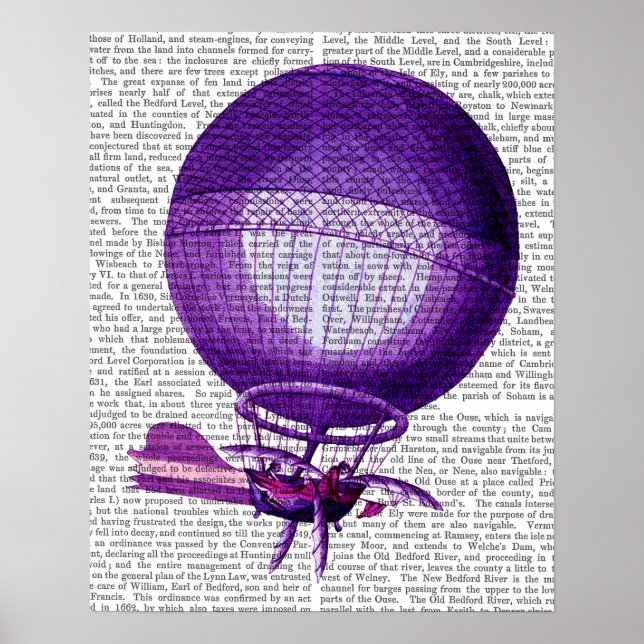 Póster Blanchards Hydrogen (Purple) Hot Air Balloon (Frente)
