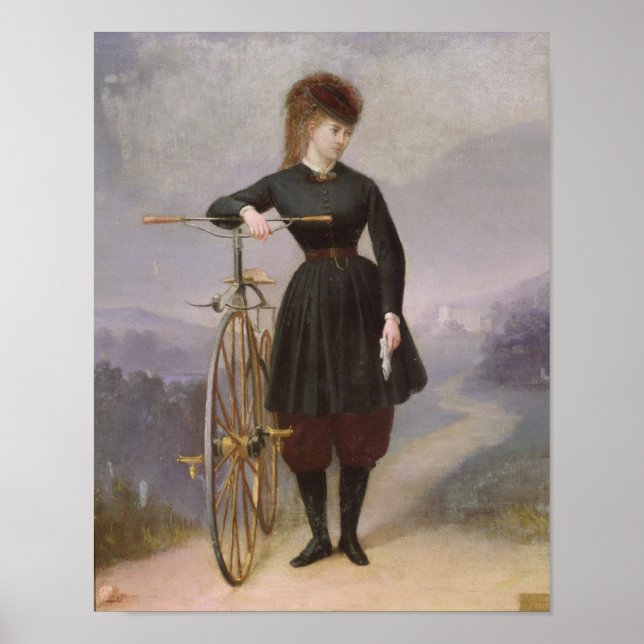 Póster Blanche d'Antigny y su Velocipede (Frente)