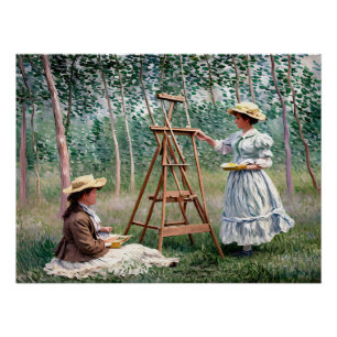 Póster Blanche Hoschedé en su caballete